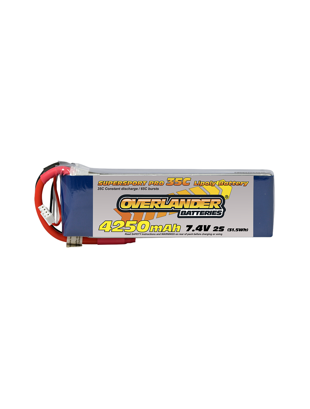 Overlander 4250MAH 7.4V 2S 35C SUPERSPORT PRO LIPO BATTERY