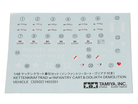 Tamiya KETTENKRAFTRAD WITH CART & GOLIATH 1/48 32502