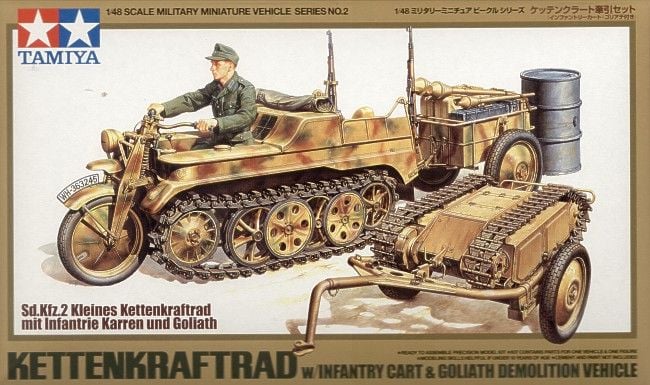 Tamiya KETTENKRAFTRAD WITH CART & GOLIATH 1/48 32502