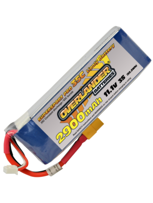 Overlander 2900MAH 11.1V 3S 35C SUPERSPORT PRO LIPO BATTERY (XT60 CONNECTOR)