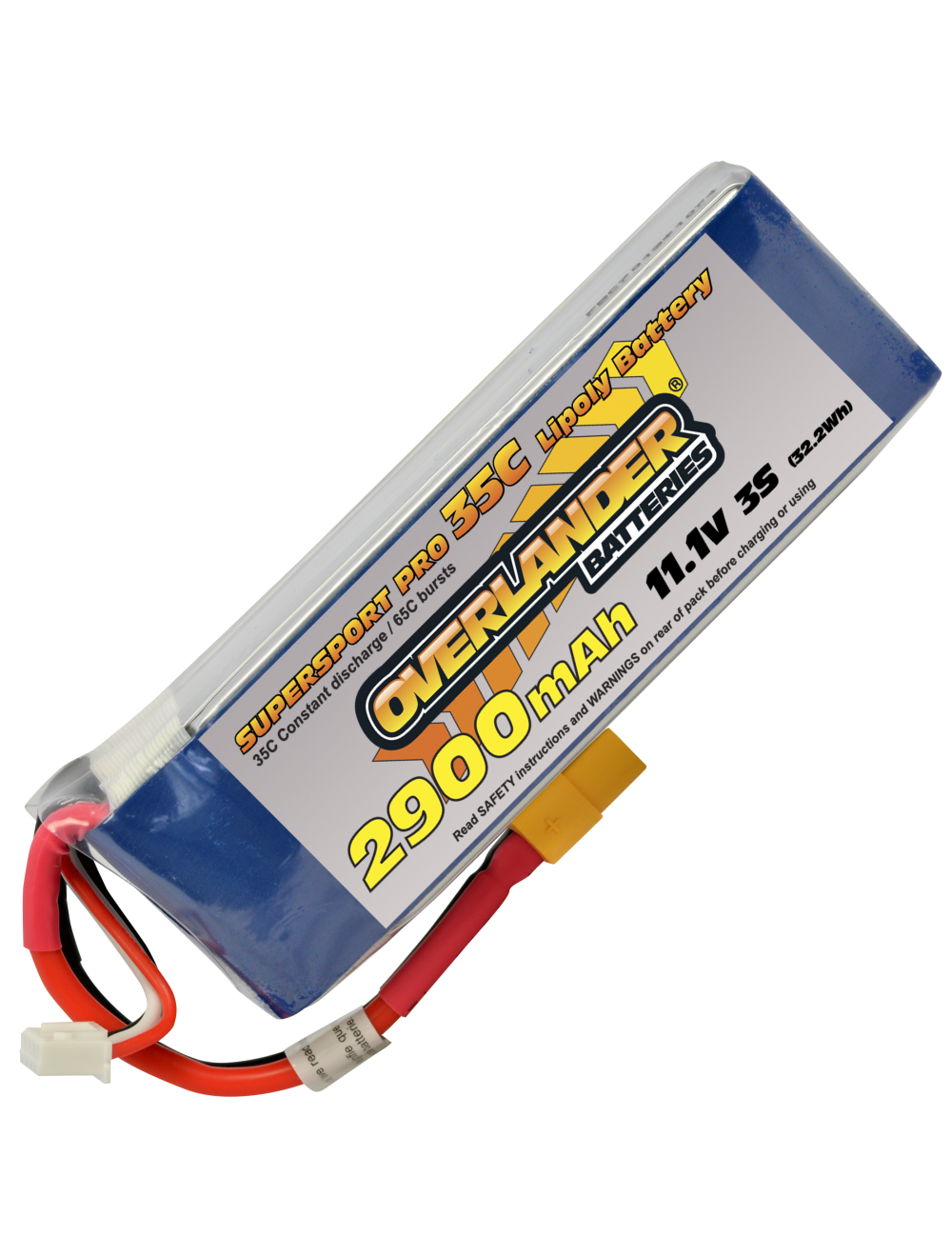 Overlander 2900MAH 11.1V 3S 35C SUPERSPORT PRO LIPO BATTERY (XT60 CONNECTOR)