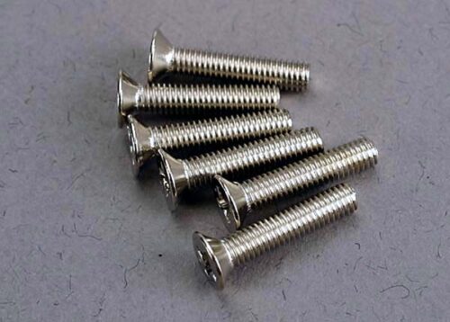 Traxxas screw, 3x15mm countersunk machine (6)