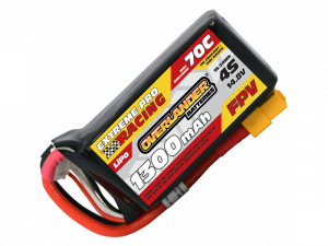Overlander 1300mAh 4S 14.8v 70C FPV Lipo Battery with XT60 Connector High Discharge