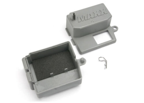 Traxxas Box, receiver upper and lower halves  clip 1  foam pad