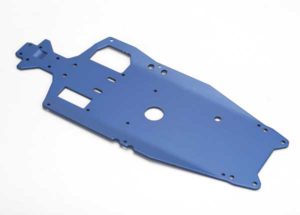 Traxxas Chassis, 6061-T6 aluminum 3mm anodized blue  adhesive fo