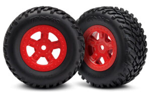 Traxxas Tires & Wheel, Assembled, Red