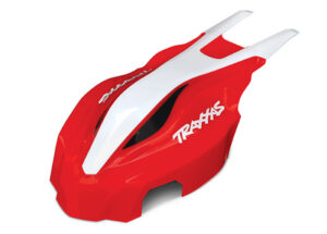 Traxxas Canopy, front, red white, Aton
