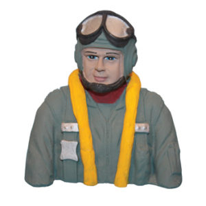 VQ MODELS PAINTED WWII PILOT BUST (FW-190A) FOR .60 SIZE