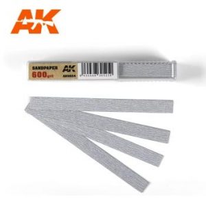 AK Interactive Sandpaper - Dry, 600 grit x 50 Units