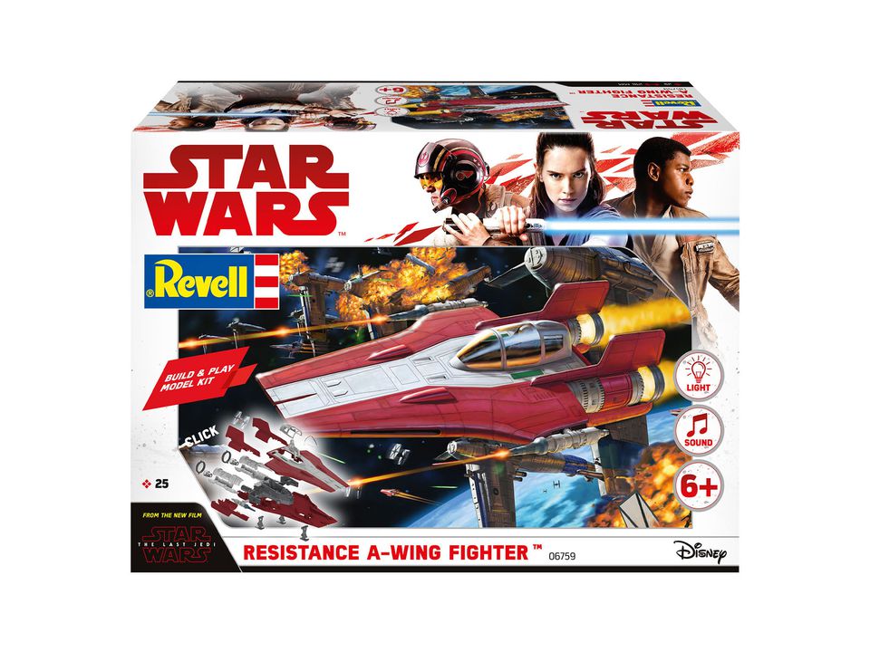 Revell Build & Play Resistance A-Wing Fighter, Red 1/44