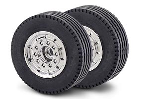 Carson 1:14 Truck Front Wheel wide Chrome (2) C907061