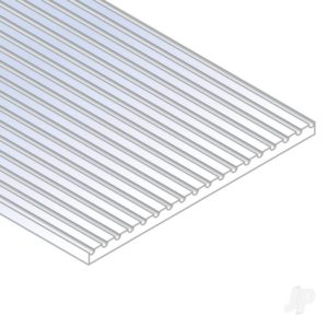 Evergreen HO Scale Passenger Car Siding Sheet .030in (0.75mm) Thick .025in Spacing (1 Sheet)