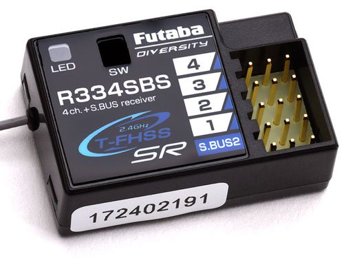 Futaba R334SBS 4-Channel T-FHSS SR Receiver - HV 2.4GHz P-R334SBS