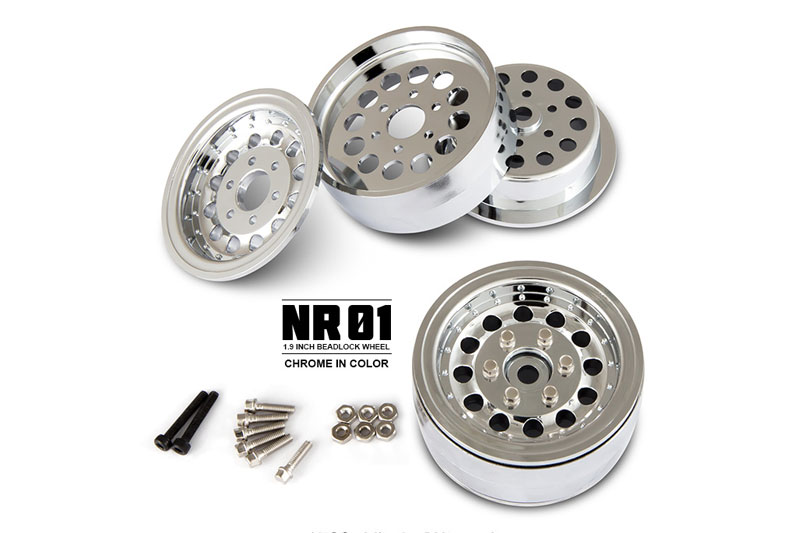 GMADE 1.9 NR01 BEADLOCK WHEELS (CHROME) (2)