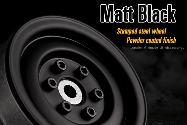 GMADE 1.9 SR03 BEADLOCK WHEELS (MATT BLACK) (2)