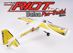MAX THRUST PRO-BUILT BALSA RIOT KIT YELLOW - IC OR ELECTRIC