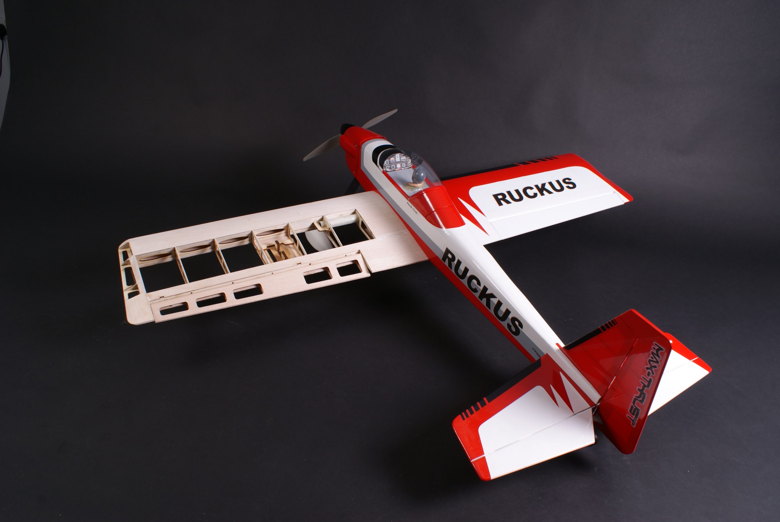 MAX THRUST PRO-BUILT BALSA RUCKUS KIT RED - IC OR ELECTRIC