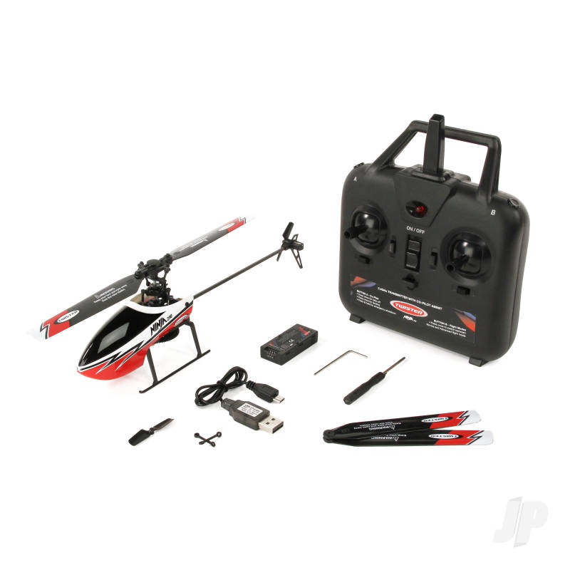 Ninja 250 Helicopter with Co-Pilot Assist, 6-Axis Stabilisation and Altitude Hold (Red)