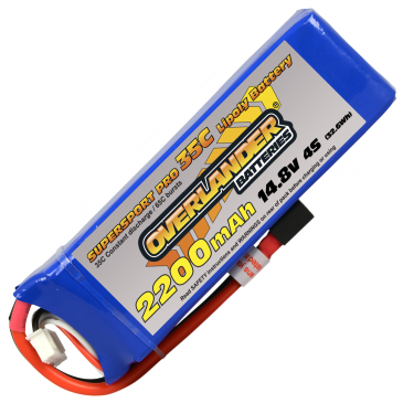 2200mAh 4S 14.8v 35C LiPo Battery - Overlander Supersport Pro