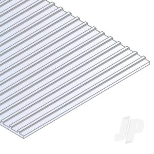 Evergreen 6x12in (15x30cm) Seam Roofing Sheet .040in (1.0mm) Thick 3/16in Groove Spacing (1 Sheet per pack) EVG4521