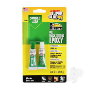 Super Glue 5 Minute Quick Setting Single Use Epoxy Gel (0.14oz, 4g)