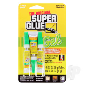 Super Glue Gel 3-Pack (3x 0.07oz, 2g)