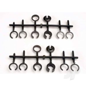 Traxxas Spring retainers, upper & lower (2 pcs) / spring pre-load spacers: 1mm (4 pcs) / 1.5mm (2 pcs) / 2mm (2 pcs) / 4mm (2 pcs) / 8mm (2 pcs) (Big Bore shocks)