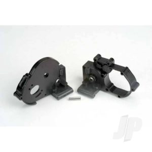 Traxxas Gearbox halves (left & right) (black) with idler gear shaft TRX3691
