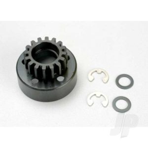 Traxxas Clutch bell (16-tooth) / 5x8x0.5mm fiber washer (2 pcs) / 5mm e-clip (requires 5x11x4mm ball bearings part #4611) (1.0 metric pitch)