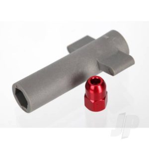 Traxxas Antenna crimp nut, aluminium (Red-anodized) / antenna nut tools