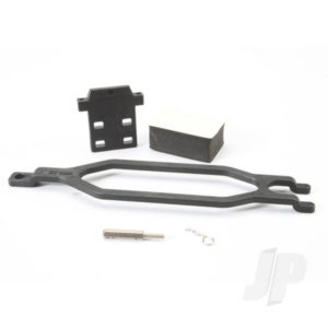 Traxxas Hold down, battery / hold down retainer / battery post / foam spacer / angled Body clip (allows for installation of taller, multi-cell batteries)