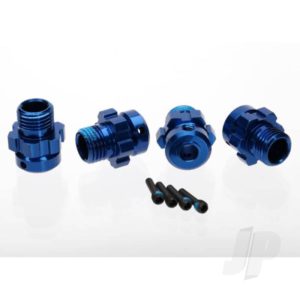 Traxxas Wheel Hub, splined, 17mm, 6061-T6 aluminium (Blue-anodized) (4 pcs) / screw pin, 4x13mm ( with threadlock) (4 pcs) (for 6mm axles)