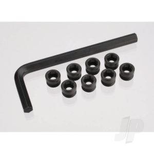 Traxxas Aluminium caps, pivot ball (threaded aluminium, hard-anodized with PTFE-coating) (8 pcs) / hex wrench, 5mm