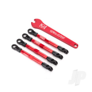 Traxxas Toe links, aluminium (Red-anodized) (4 pcs) (assembled with rod ends and threaded inserts)