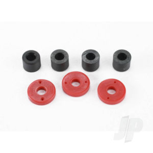 Traxxas Piston, damper (2x0.5mm hole, Red) (4 pcs) / travel limiters (4 pcs)
