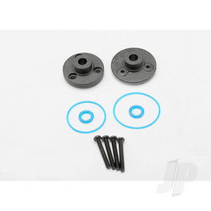 Traxxas Cover plates, Differential (Front or Rear) / gaskets (2 pcs) / o-rings (2 pcs) / 2x14mm BCS (4 pcs)