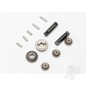 Traxxas Gear Set, Differential (output gears (2 pcs) / spider gears (3 pcs)) / Differential output shafts (2 pcs) / 1.5x6mm pin (3 pcs) / 1.5x8mm pin (2 pcs)