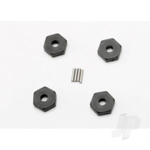 Traxxas Wheel Hubs, hex (4 pcs) / axle pins (1.5x8mm) (4 pcs)