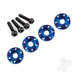 Traxxas Wheel nut washer, machined aluminium, Blue / 3x12mm CS (4 pcs)