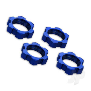Traxxas Wheel nuts, splined, 17mm, serrated (Blue-anodized) (4 pcs)