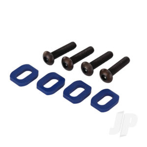 Traxxas Washers, motor mount, aluminium (Blue-anodized) (4 pcs) / 4x18mm BCS (4 pcs)