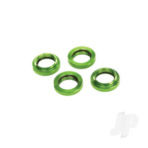 Traxxas Spring retainer (adjuster), Green-anodized aluminium, GTX shocks (4 pcs) (assembled with o-ring)