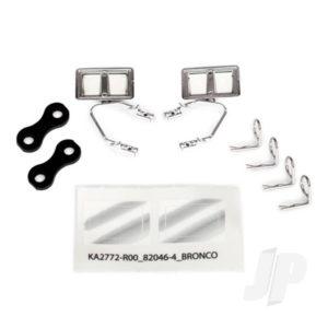 Traxxas Mirrors, side, chrome (left & right) / retainers (2 pcs) / Body clips (4 pcs) (fits #8010 Body)