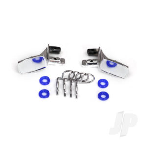 Traxxas Mirrors, side, chrome (left & right) / o-rings (4 pcs) / Body clips (4 pcs) (fits #8130 Body)