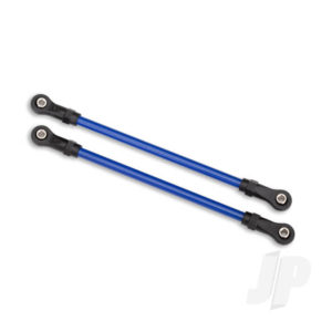 Traxxas Suspension links, Rear upper, Blue (2 pcs) (5x115mm, powder coated Steel) (assembled with hollow balls) (for use with #8140X TRX-4 Long Arm Lift Kit)