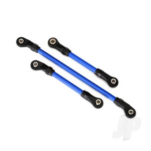 Traxxas Steering link, 5x117mm (1pc) / draglink, 5x60mm (1pc) / panhard link, 5x63mm (Blue powder coated Steel) (assembled with hollow balls) (for use with #8140X TRX-4 Long Arm Lift Kit)