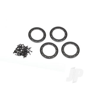 Traxxas Beadlock rings, black (1.9in) (Aluminium) (4 pcs) / 2x10 CS (48)