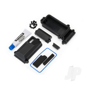 Traxxas Box, receiver (sealed) / wire cover / foam pads / silicone grease / 3x8 BCS (5 pcs) / 2.5x8 CS (2 pcs)