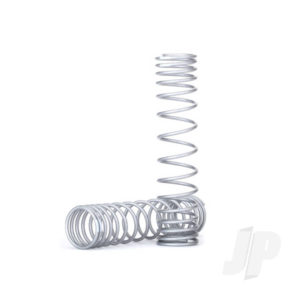 Traxxas Spring, shock, Front (silver) (GTR) (progressive, 0.833 rate, white stripe) (2 pcs)