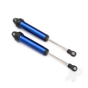 Traxxas Shocks, GTR, 134mm, aluminium (Blue-anodized) (fully assembled with out springs) (Front, no threads) (2 pcs)